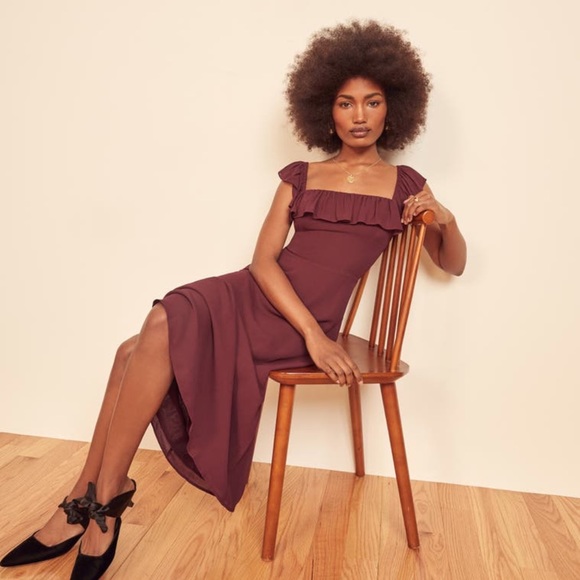 Reformation Colette Dress in Plum - Picture 1 of 3